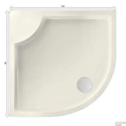Kwartrond Douchebak Bounty 100 X 90 X 4 Cm Edelweis -Sealkin Badkamermeubilair Winkel 100x90 bounty edelwei tech2