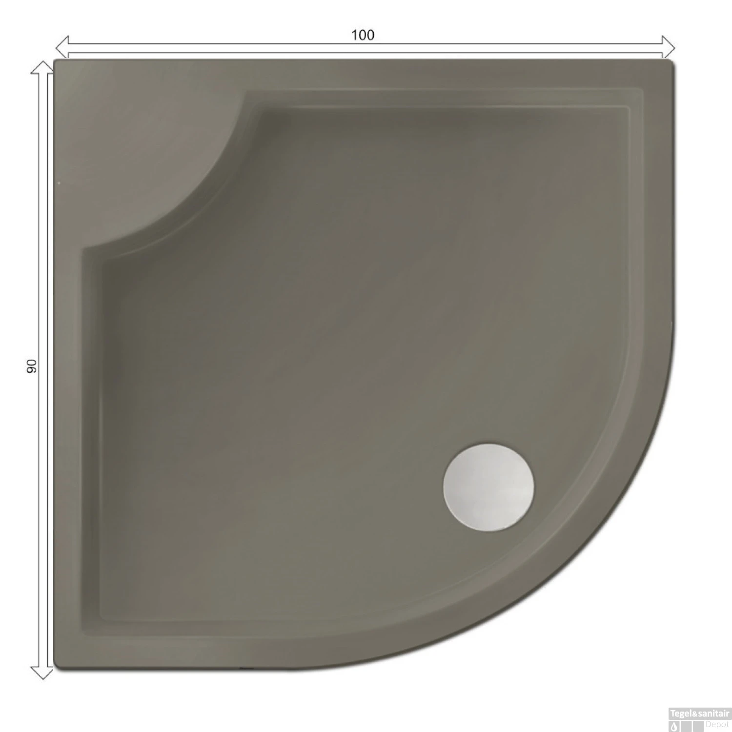 Kwartrond Douchebak Bounty 100 X 90 X 4 Cm Manhattan 4 Kwartrond Douchebak Bounty 100 X 90 X 4 Cm Manhattan - Afbeelding 2