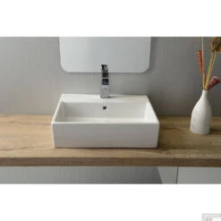 Wastafel Sapho Purity Rechthoekig 50x42 Cm Keramiek Wit -Sealkin Badkamermeubilair Winkel 10pl50050 wastafel sapho purity rechthoekig 50x42 cm keramiek wit 2