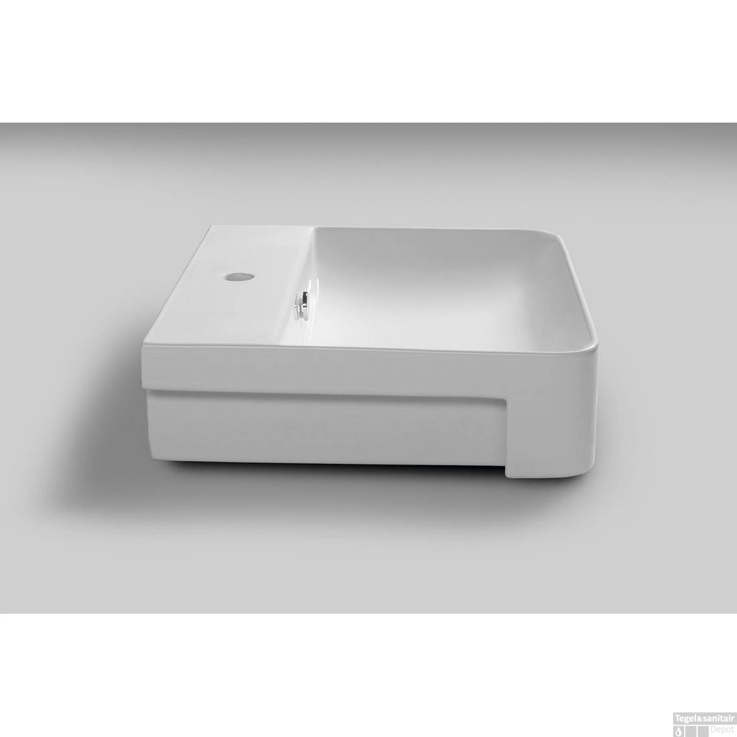 Wastafel Semi Inbouw Sapho Sott Aqua Rechthoekig 59x49x15 Cm Keramiek Wit 5 Wastafel Semi Inbouw Sapho Sott Aqua Rechthoekig 59x49x15 Cm Keramiek Wit - Afbeelding 3