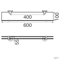 Hoekplanchet Flaconhouder Haceka Kosmos Tec 62x10 Cm Mat Chroom -Sealkin Badkamermeubilair Winkel 1208446 tech