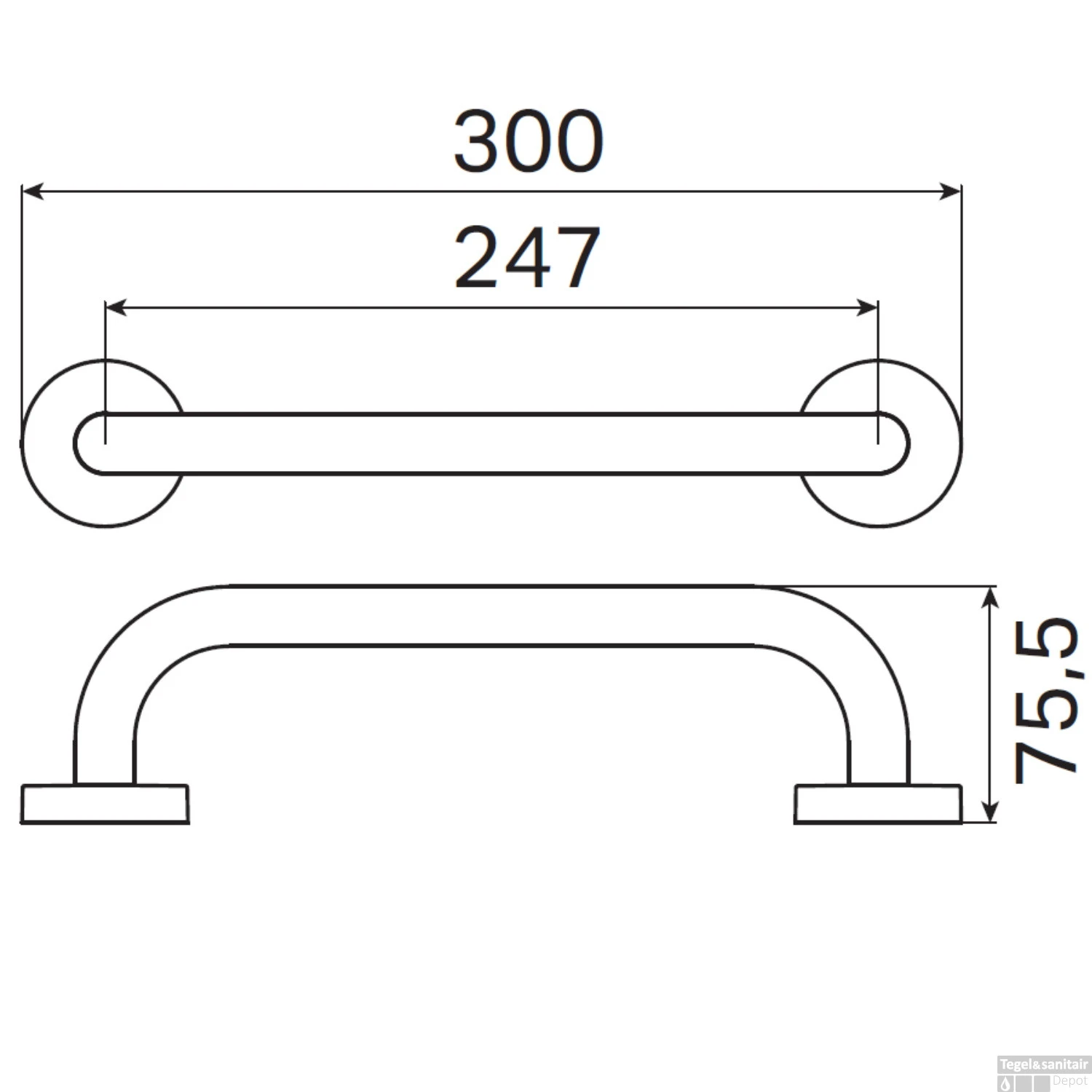 Badgreep Haceka Kosmos Tec Mat Chroom 4 Badgreep Haceka Kosmos Tec Mat Chroom - Afbeelding 2