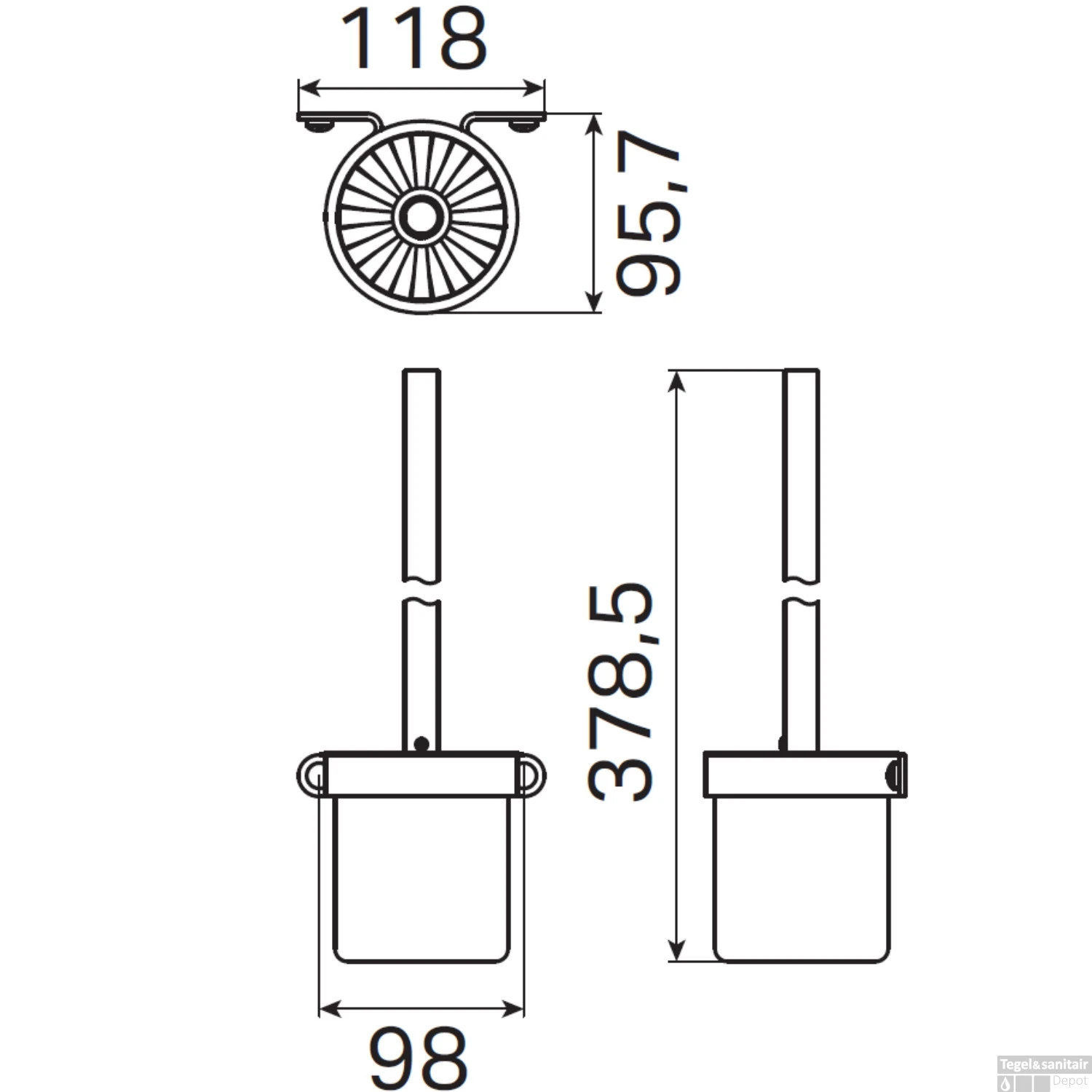 Toiletborstel Haceka Ixi 38x10 Cm RVS 5 Toiletborstel Haceka Ixi 38x10 Cm RVS - Afbeelding 3