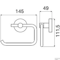 Toiletrolhouder Haceka Kosmos Zonder Klep Mat Zwart -Sealkin Badkamermeubilair Winkel 1208519 tech