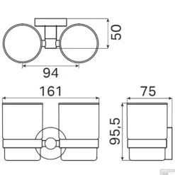 Dubbele Bekerhouder Haceka Kosmos Chroom -Sealkin Badkamermeubilair Winkel 1208552 tech