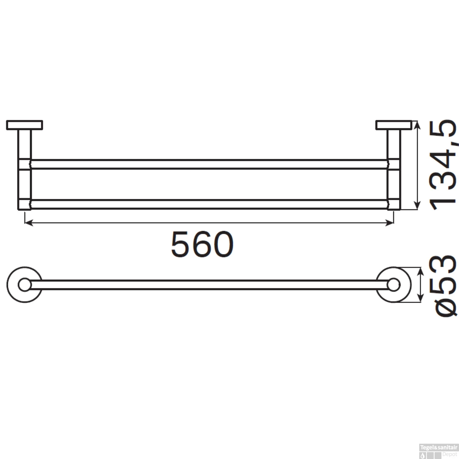 Dubbele Wandhanddoekhouder Haceka Kosmos 60 Cm Chroom 5 Dubbele Wandhanddoekhouder Haceka Kosmos 60 Cm Chroom - Afbeelding 3