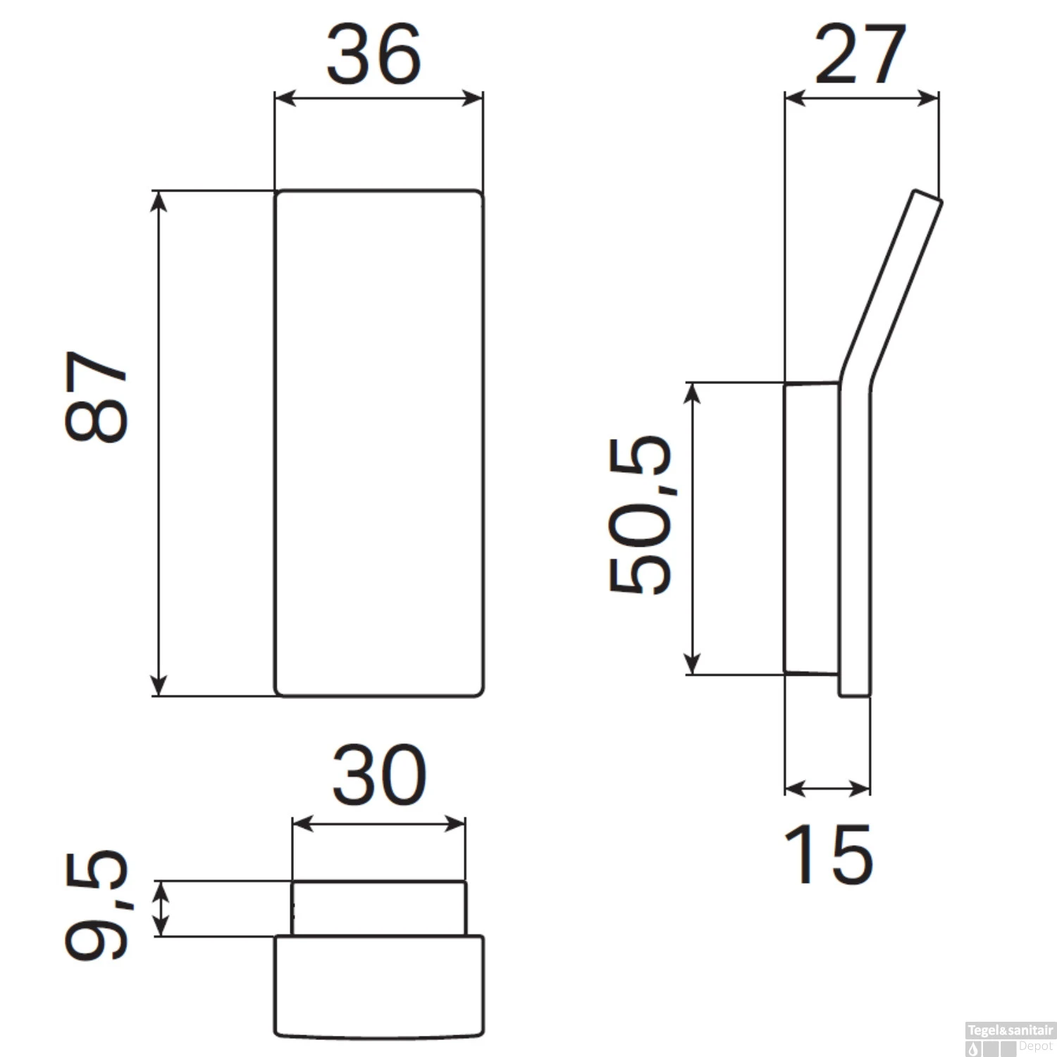 Handdoekhaak Haceka Aline Brushed 8,7x3,6 Cm Aluminium Geborsteld Zilver 5 Handdoekhaak Haceka Aline Brushed 8,7x3,6 Cm Aluminium Geborsteld Zilver - Afbeelding 3