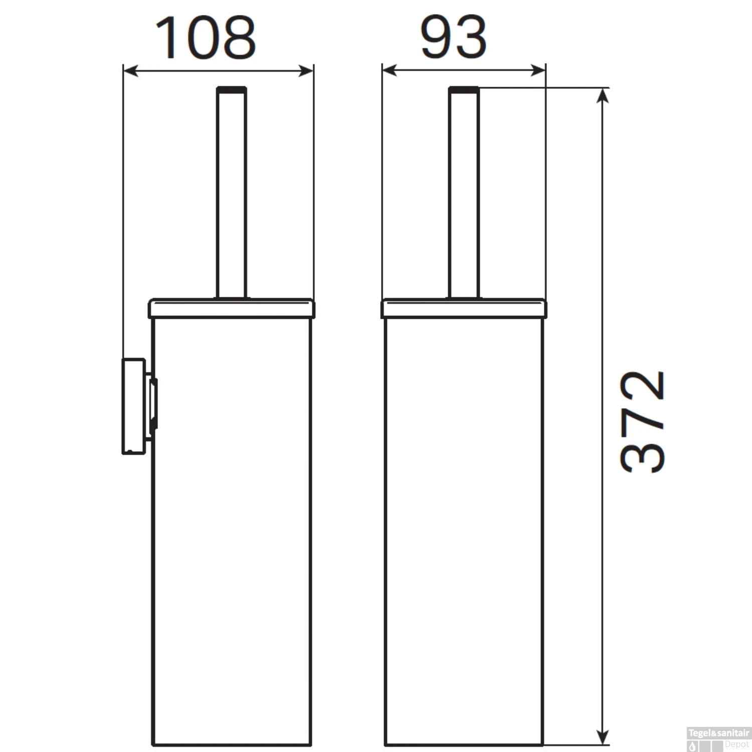 Toiletborstelhouder Haceka Kosmos Tec Hangend Mat Chroom 5 Toiletborstelhouder Haceka Kosmos Tec Hangend Mat Chroom - Afbeelding 3