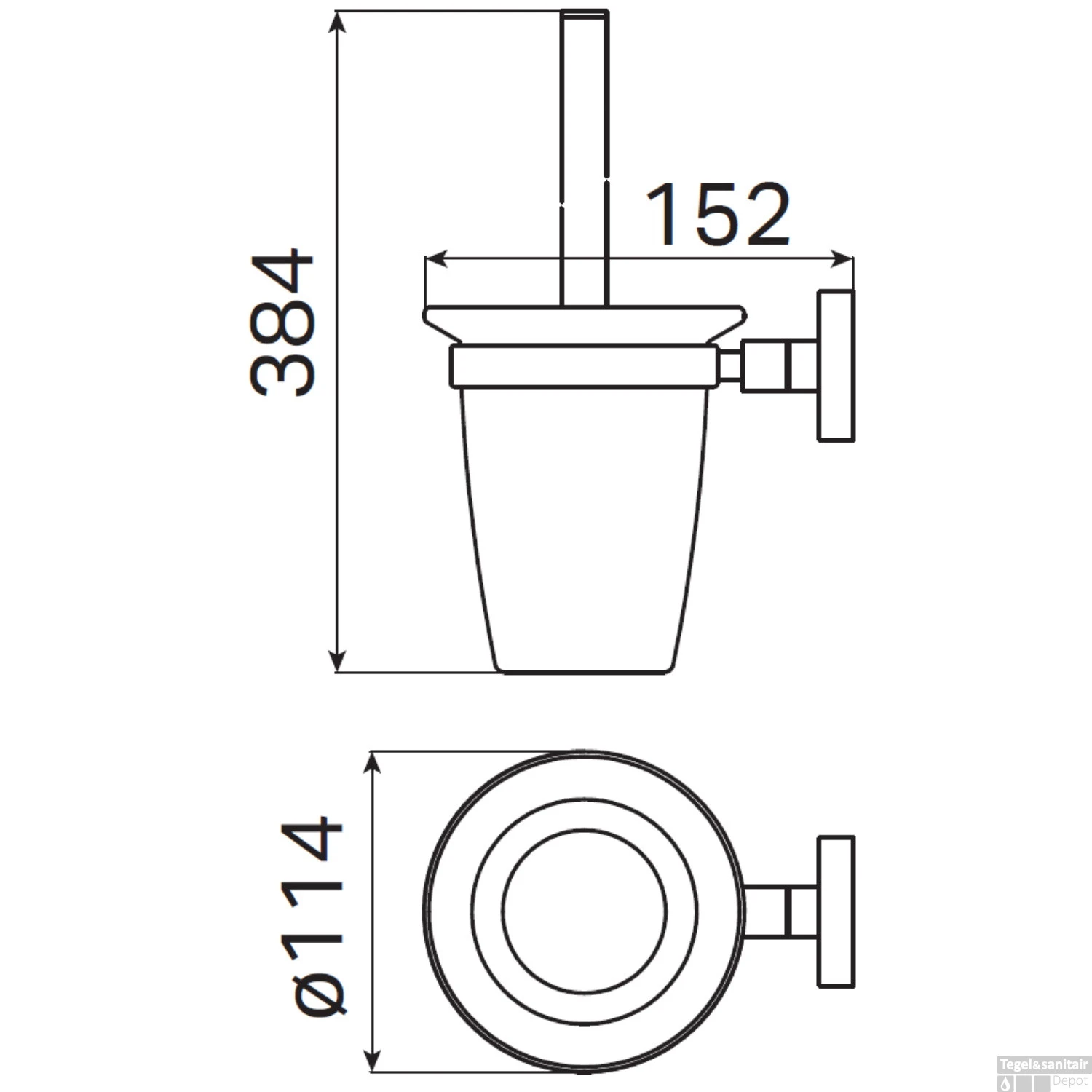 Toiletborstelhouder Haceka Kosmos Tec Mat Chroom 4 Toiletborstelhouder Haceka Kosmos Tec Mat Chroom - Afbeelding 2