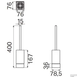 Toiletborstelset Haceka Aline Black 41,4 Cm Aluminium Mat Zwart -Sealkin Badkamermeubilair Winkel 1208641 tech