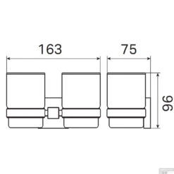 Glashouder Dubbel Haceka Mezzo Tec Mat Chroom -Sealkin Badkamermeubilair Winkel 1208667 tech