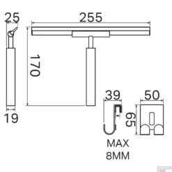 Douchewisser Haceka Selection Met Haak Mat Zwart -Sealkin Badkamermeubilair Winkel 1208744 tech 2