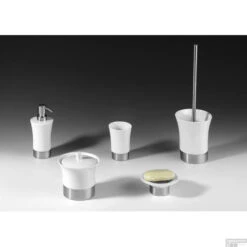 Zeepdispenser Sapho Justy Vrijstaand 300 ML Keramiek Wit / RVS -Sealkin Badkamermeubilair Winkel 1308 31 zeepdispenser sapho justy vrijstaand 300 ml keramiek wit rvs 2