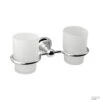 Dubbele Bekerhouder Sapho Diamond Hangend Chroom / Melkglas -Sealkin Badkamermeubilair Winkel 1317 05 dubbele bekerhouder sapho diamond hangend chroom melkglas shop