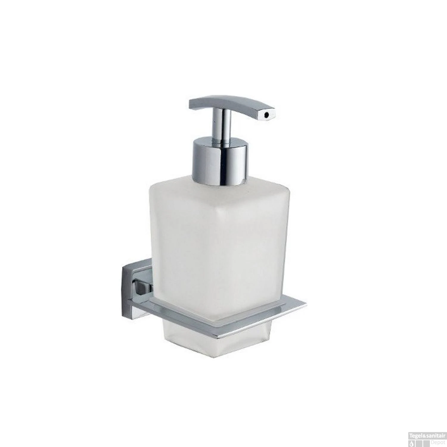 Zeepdispenser Sapho Apollo Hangend 15.6x8 Cm Melkglas / Chroom