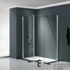 Zijwand Deel C 40x200cm Nano Antikalk Coating