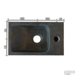 Hardstenen Fontein Mini Met Kraangat Links 18x30x8 Cm -Sealkin Badkamermeubilair Winkel 1862157 1 mini fontein maten 1