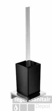 Emco Asio Closetborstelhouder Met Kristalzwarte Inzet Chroom-chroom