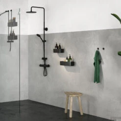 Ophangbaar Doucherek Tiger 2-Store Voor Douchekraan 25 Cm Zwart -Sealkin Badkamermeubilair Winkel 2 store zwart 2