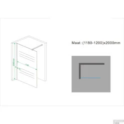 Inloopdouche Wiesbaden Geheel Mat Glas 120x200cm 10mm NANO Coating -Sealkin Badkamermeubilair Winkel 20.3812 4