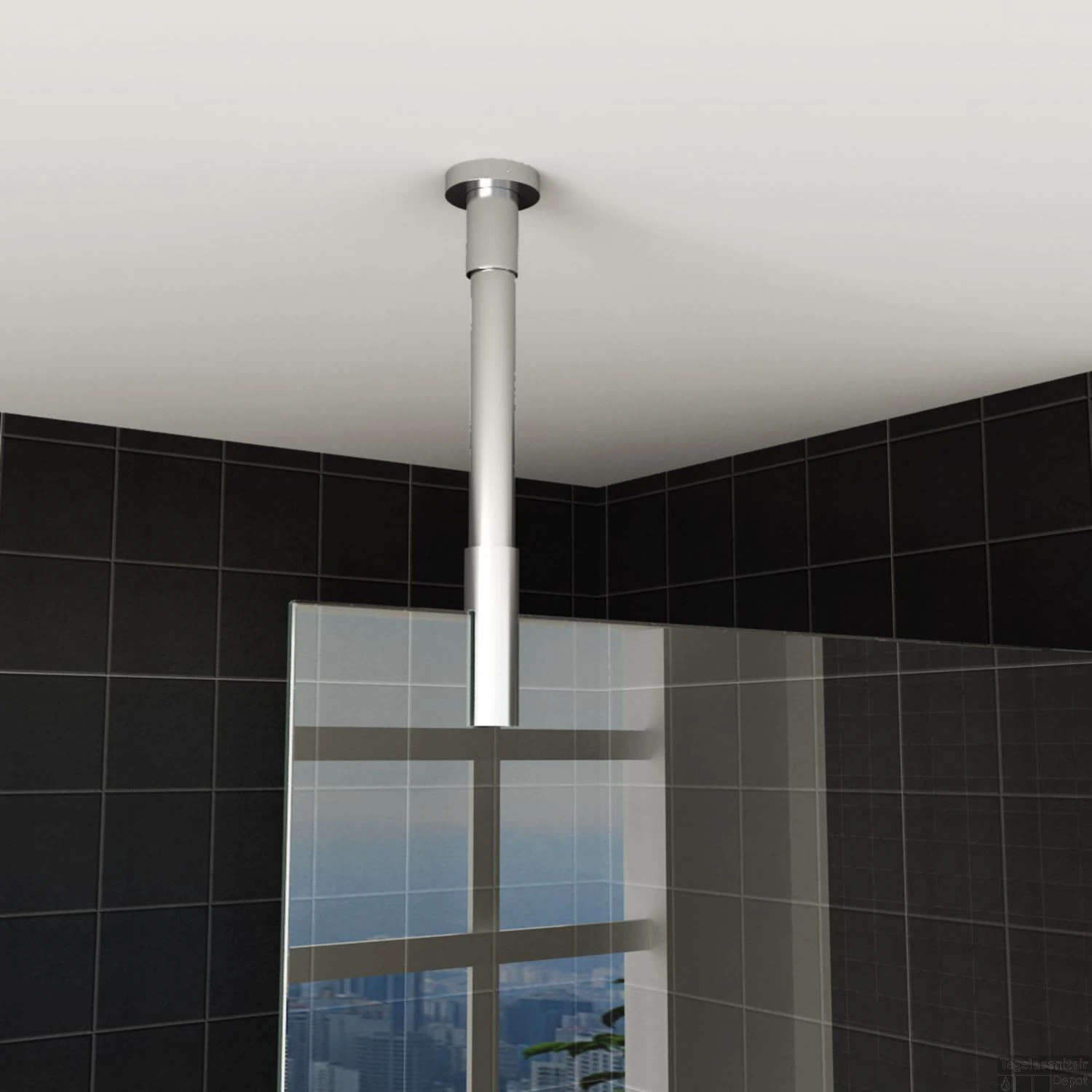 Plafond Stabilisatiestang Wiesbaden Rond 100cm Inkortbaar Chroom 3 Plafond Stabilisatiestang Wiesbaden Rond 100cm Inkortbaar Chroom