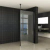 BWS Safetyglass Inloopdouche Verticale Stang 100x200 10mm Nano Coating Mat Zwart -Sealkin Badkamermeubilair Winkel 20.3894 2 5 1