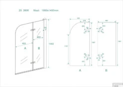 Badwand Wiesbaden Inklapbaar 100x140cm 6mm NANO Coating -Sealkin Badkamermeubilair Winkel 20.3895 5
