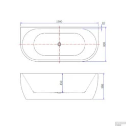 Half Vrijstaand Ligbad Wiesbaden Wall 180x80 Met Waste Acryl Wit -Sealkin Badkamermeubilair Winkel 21.3696 1