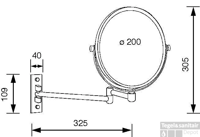 Geesa Cosmetic Collection Scheerspiegel 2-armig Rond 20 Cm. 3x Vergrotend Chroom 4 Geesa Cosmetic Collection Scheerspiegel 2-armig Rond 20 Cm. 3x Vergrotend Chroom - Afbeelding 2