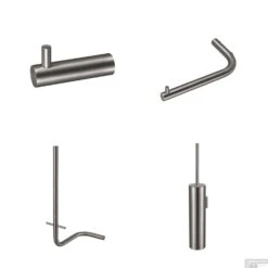 Accessoireset Qisani Flow Toiletruimte Geborsteld RVS