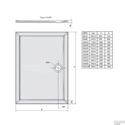 Douchebak Gegoten Marmer Sapho Karia 120x100x4 Cm Rechthoek Wit -Sealkin Badkamermeubilair Winkel 26611 douchebak marmer sapho karia 120x100x4 cm rechthoek wit 1
