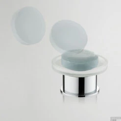 Ida Vrijstaande Glazen Zeepschaal Chroom