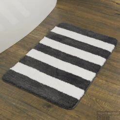 Badmat Sealskin Linje Polyester 90x60 Cm Grijs