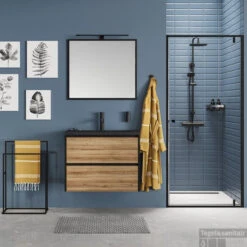 Badmat Sealskin Trellis 60x90 Cm Katoen Zwart -Sealkin Badkamermeubilair Winkel 294213619 sfeer 3