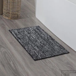 Badmat Sealskin Speckles Polyester Micro Fiber 80x50 Cm Zwart