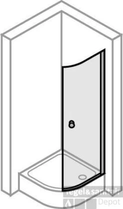 Huppe 501 Design Kwartronde Draaideur Helft 90x190 R50 Chroom Look-helder Glas -Sealkin Badkamermeubilair Winkel 29770