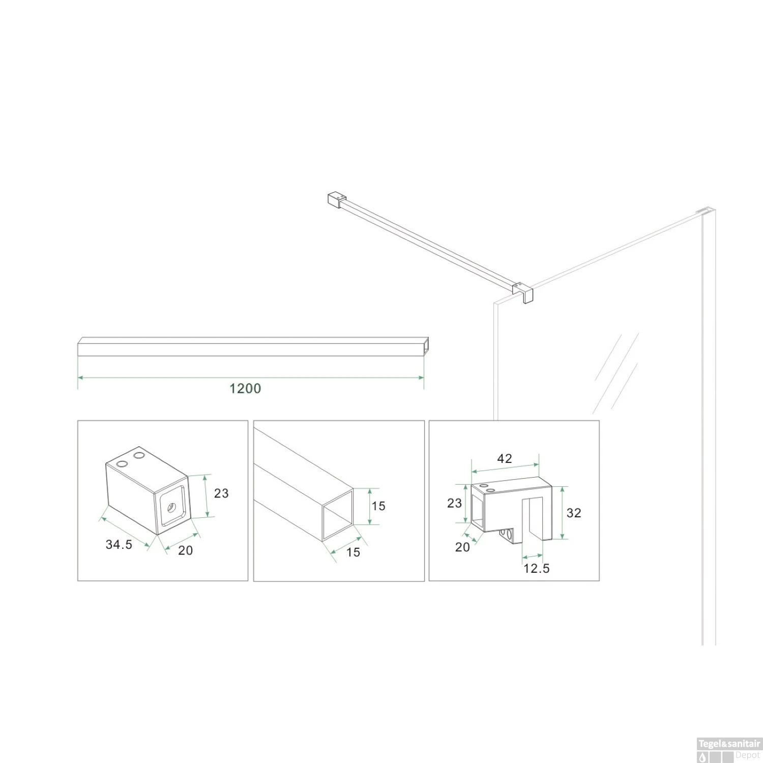 2x Stabilisatiestang Wiesbaden Slim 120 Cm Wit 4 2x Stabilisatiestang Wiesbaden Slim 120 Cm Wit - Afbeelding 2