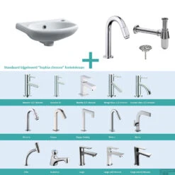 FonteinPack Trevi Keramiek 38x25x9 Cm Chroom (Keuze Uit 20 Kranen)