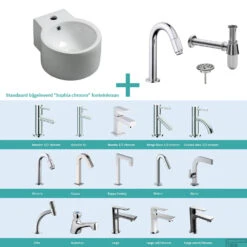 FonteinPack Kronos Keramiek 35x28 Cm Chroom (Keuze Uit 20 Kranen)