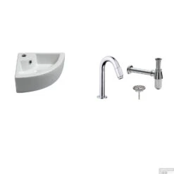 FonteinPack Pallas 44.5x32.5x13 Cm Chroom (Keuze Uit 20 Kranen) -Sealkin Badkamermeubilair Winkel 32.3494 chroom shop