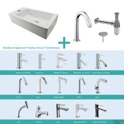 FonteinPack Rhea Mini Links 36x18x9 Cm Chroom (Keuze Uit 20 Kranen) -Sealkin Badkamermeubilair Winkel 32.3496 chroom 3