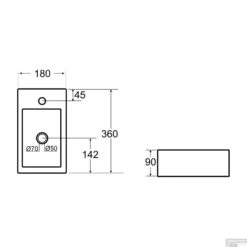 Fonteinpack Rhea Links Keramiek 36x18x9 Cm Mat Zwart (Keuze Uit 4 Kranen) -Sealkin Badkamermeubilair Winkel 32.3496 tech 4