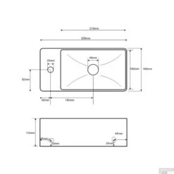 FonteinPack Rhea Mini XXS 30,5x18x11 Cm Links RVS (Keuze Uit 8 Kranen) -Sealkin Badkamermeubilair Winkel 32.3498 tech 1