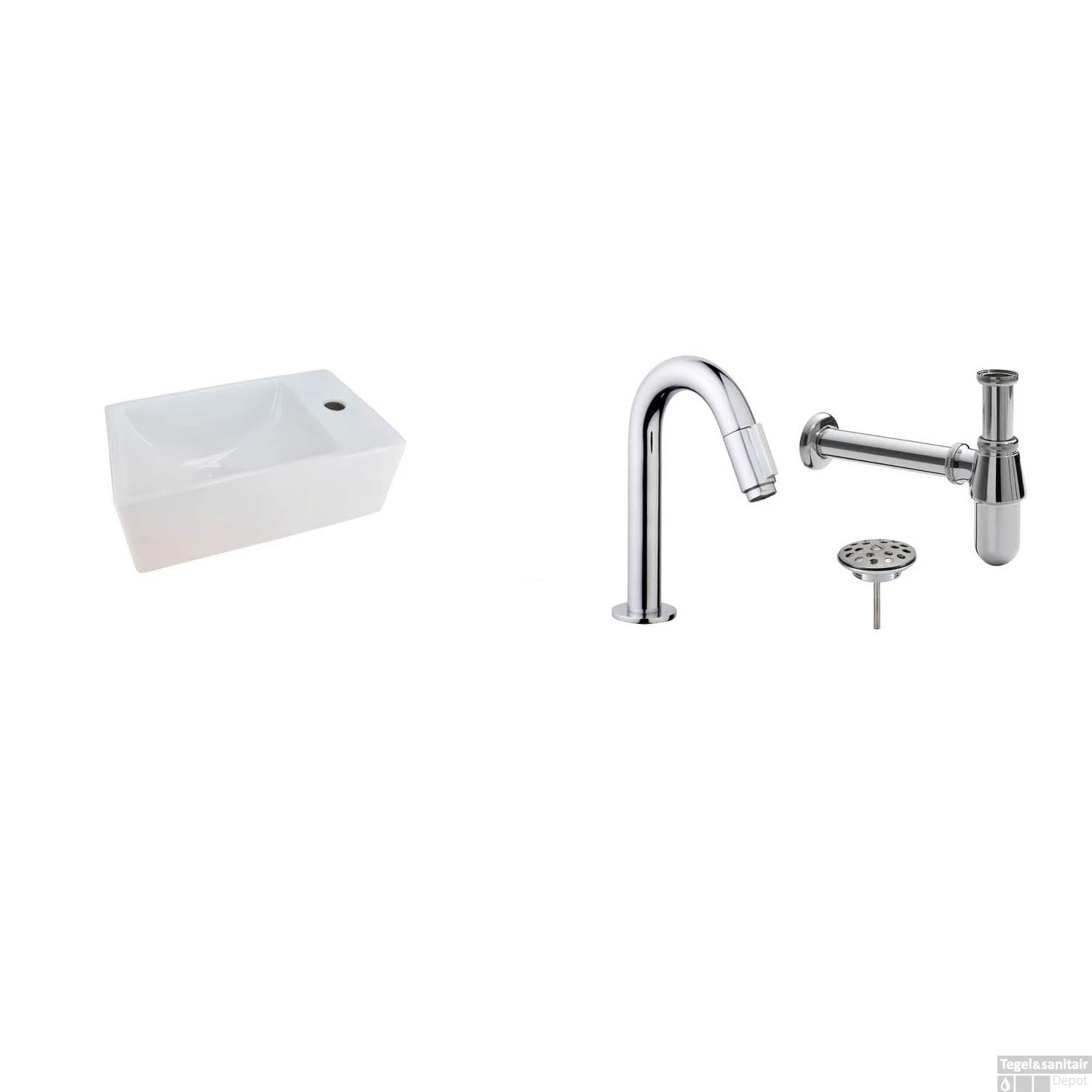 FonteinPack Rhea Mini XXS 30,5x18x11 Cm Rechts Chroom (Keuze Uit 20 Kranen) 8 FonteinPack Rhea Mini XXS 30,5x18x11 Cm Rechts Chroom (Keuze Uit 20 Kranen) - Afbeelding 6