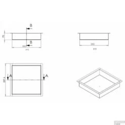 Inbouwnis Wiesbaden Novi 30x30x7cm Brons -Sealkin Badkamermeubilair Winkel 33.2160 tekening