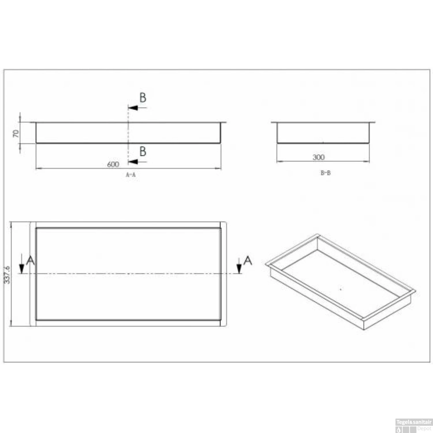 Inbouwnis Wiesbaden Novi 30x60x7cm Brons 5 Inbouwnis Wiesbaden Novi 30x60x7cm Brons - Afbeelding 3