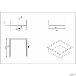 Inbouwnis BWS Sifo 30x30x10cm Brons -Sealkin Badkamermeubilair Winkel 33.2162 tekening 1
