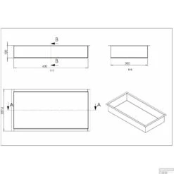 Inbouwnis Wiesbaden Novi 30x60x10cm Brons -Sealkin Badkamermeubilair Winkel 33.2163 tekening