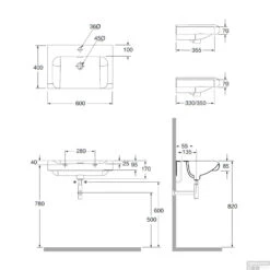 Wastafel Semi Inbouw Sapho Inka Rechthoekig 60x40 Cm Keramiek Wit -Sealkin Badkamermeubilair Winkel 341101 wastafel semi inbouw sapho inka rechthoekig 60x40 cm keramiek wit 4