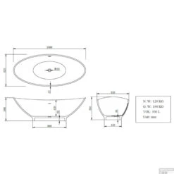 Vrijstaand Bad Wiesbaden Solid Surface 186x82x59 Cm -Sealkin Badkamermeubilair Winkel 36.4001 1